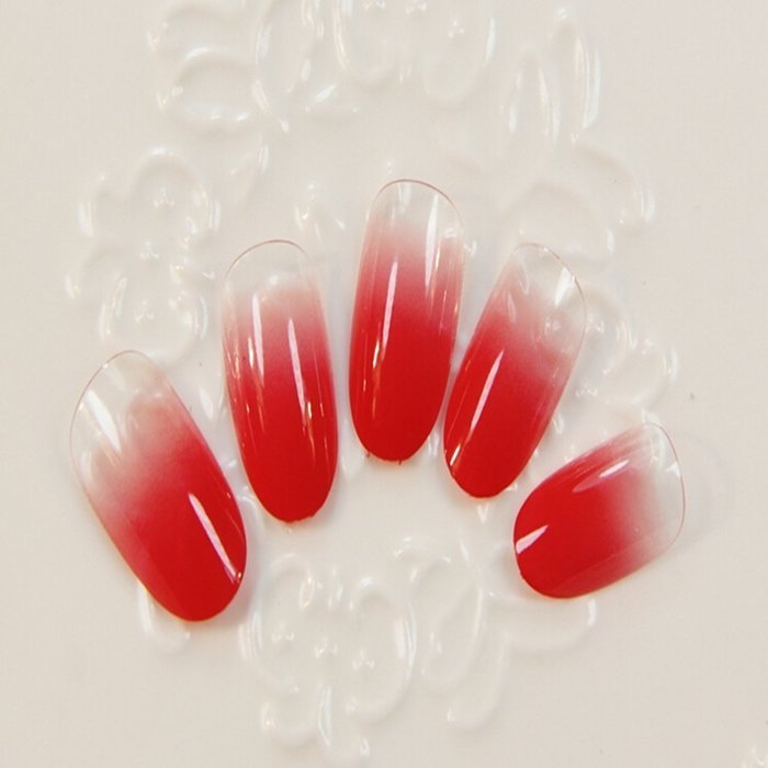 EVTECH(TM) 24 Pcs Nail Decals French Artificial Full Cover False Nails Round Head Nail Art Tips Fashion Style... N12