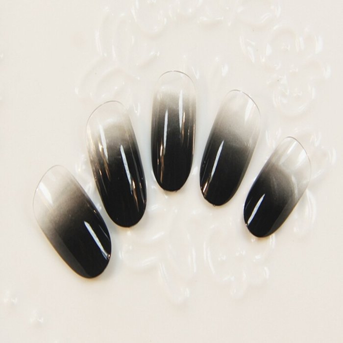 EVTECH(TM) 24 Pcs Nail Decals French Artificial Full Cover False Nails Round Head Nail Art Tips Fashion Style... N13