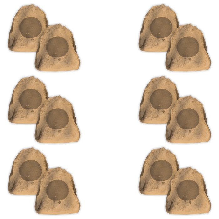 Acoustic Audio B4RS Sandstone Rock Speakers 6 Pair Pack Outdoor Weatherproof
