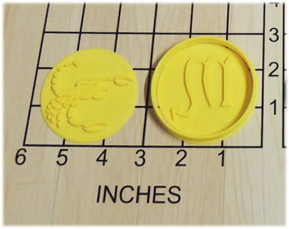 Zodiac Astrology Sign Scorpio Shape Cookie Cutter and Stamp Set #1178
