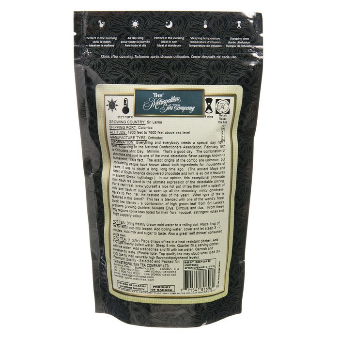 Metropolitan Tea Discovery Loose Tea Pack, Chocolate Mint Flavored Black, 100gm