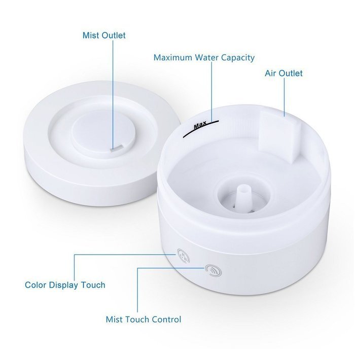 soled Mini USB Ultrasonic Humidifier Cool Mist Oil Diffuser / 100mL - Portable Essential Oil Aromatherapy with... N6