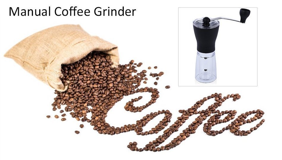 Slim Ceramic Burr Hand Crank Manual Coffee Grinder Bean Portable Mill New N2