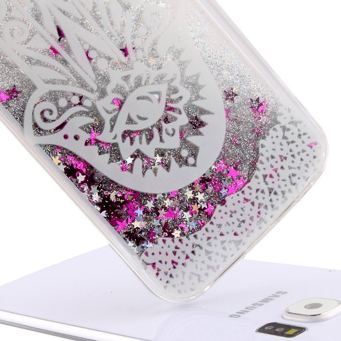 S6 Case,Galaxy S6 Case,PHEZEN Galaxy S6 Bling Case,[Crystal Clear] Creative Design 3D Funny Flowing Bling Glitter... N26