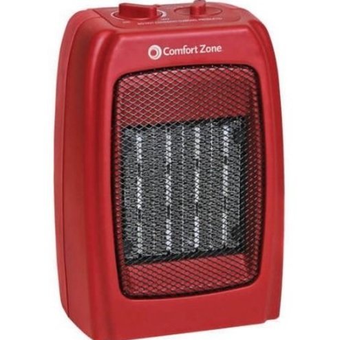 Red Ceramic Heater Powerful and Compact Portable Device with Fan 1500W 130 sq ft N3