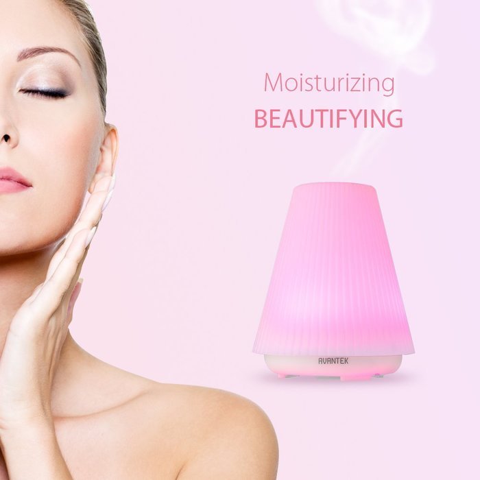 AVANTEK Essential Oil Diffuser, Ultrasonic Aromatherapy Humidifier with 7-Color Lights, 100ml N8