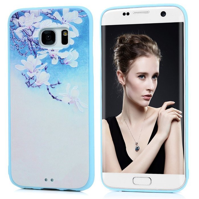 S7 Edge Case,Samsung Galaxy S7 Edge Case - Shockproof TPU Rubber Skin Gel Bumper Case 3D Basso-relievo Cute Colorful... N17