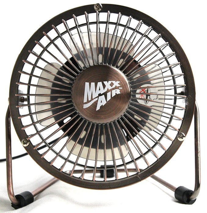 MaxxAir HVDF4 High Velocity 4-Inch Metal 5V Desk Fan with 4 Aluminum Blades