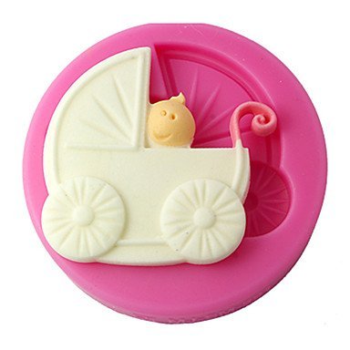 Sher FOUR-C Silicone Cupcake Mold Baby Carriage Fondant Mould,Cake Decoration,Fondant Decorating Tools Supplies...