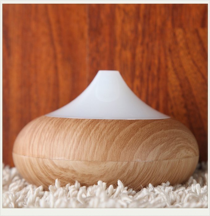 Honeyall ABS and PP plastic 160ml Wooden Air Aromatherapy Diffuser Mist Humidifier with 12W 7 Colors LED Lights...