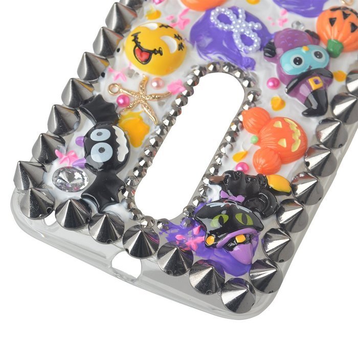 Halloween Theme Phone Case for Motorola Droid Turbo,Yaheeda 3D Handmade Rivets Pumpkin Demon Cartoon Design Clear... N16