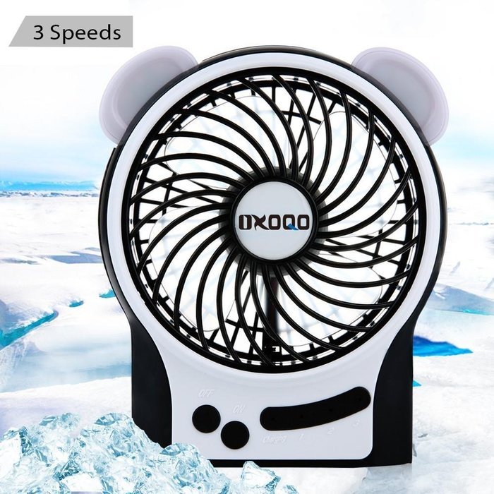 Portable USB Mini Fan, OXOQO Desk Desktop Table Electric Quiet Fan with LED Light, Built-in 2500mah Rechargeable... N5