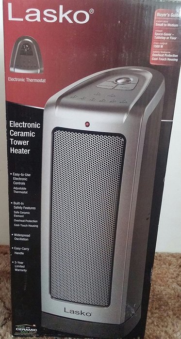 Lasko Electronic Ceramic Tower Heater with Electric Control Model CT 16511 - Fully Assembled - 16 '' Tall With... N3