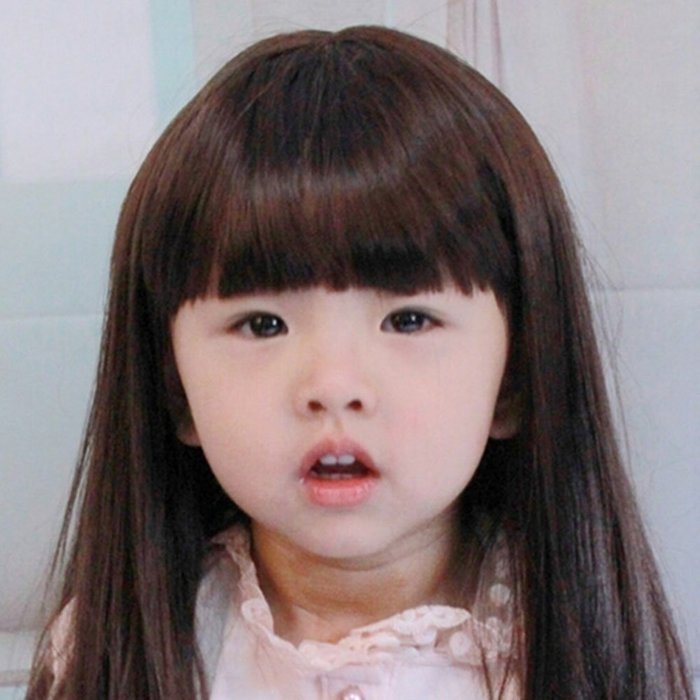 Spritech(TM) Children's Lovely Stylish Deep Brown Fluffy Realistic Long Straight Hair Wig Fiber Synthetic Wig... N4