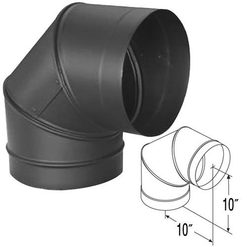 10'' DuraBlack 90 Degree Black Elbow - 2090 N2