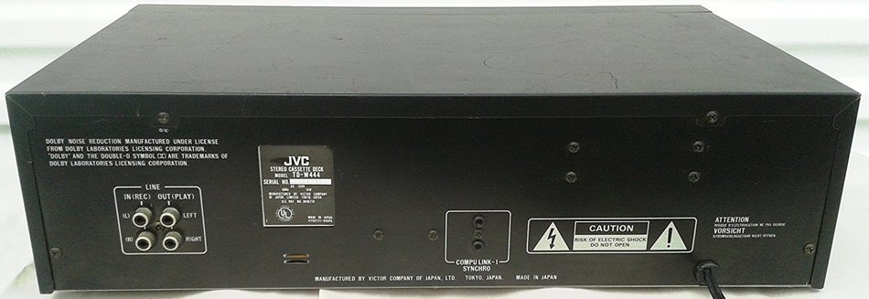 JVC TD-W444 Recordable Stereo Double Cassette Tape Deck Complete with Audio Vido Cables and Digital PDF Service... N2