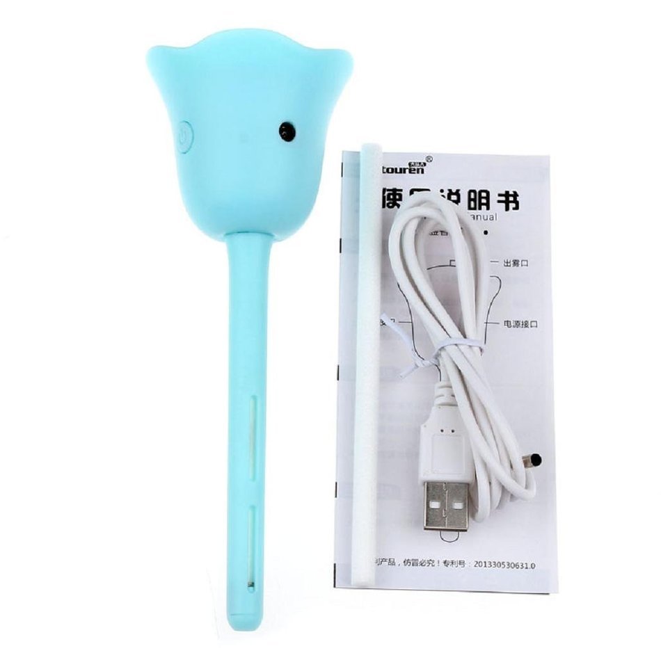 Leewa USB Mini Tulip Pattern Ultrasonic Humidifier for Car, Office, Bedroom N3