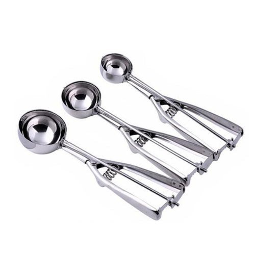 Shuxen(TM) Kitchen Portable Ice Cream Scoop Stainless Steel Cookies Dough Potato Disher Masher Spoon#47487