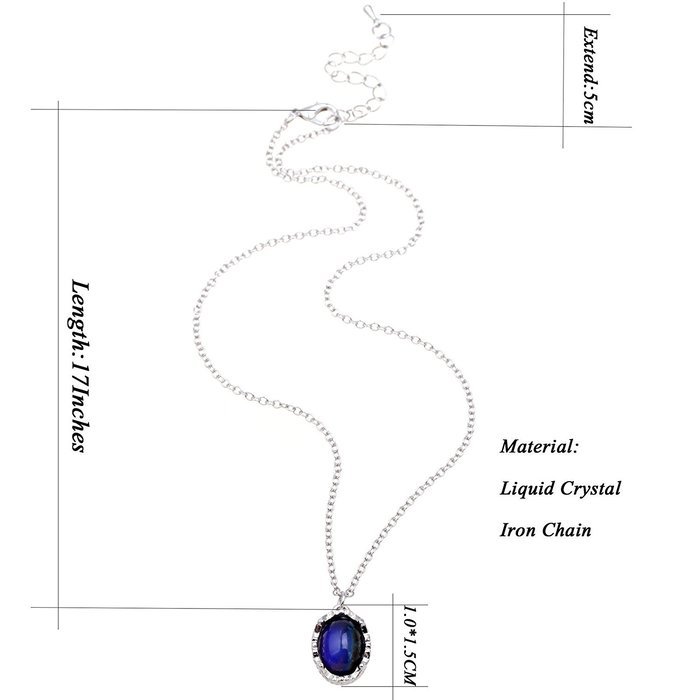 Women Elegant Sensitive Liquid Crystal Thermo Mood Color Chain Pendant Necklace N2