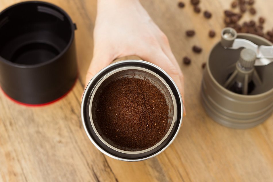 Infinite Coffee's Grind and Brew Master - Manual Coffee Grinder and Bonus Portable Coffee Brewer - Unique Manual... N2