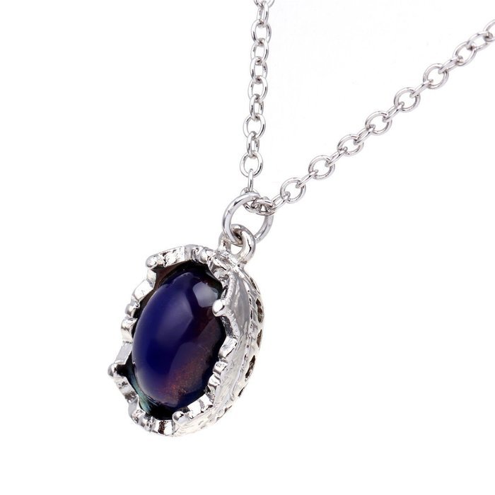 Women Elegant Sensitive Liquid Crystal Thermo Mood Color Chain Pendant Necklace N3