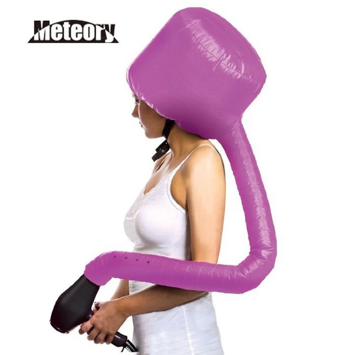 Meteory Safety Portable Hair Dryer Soft Hood Bonnet Attachment for Any Hair Dryer (Gray) N4