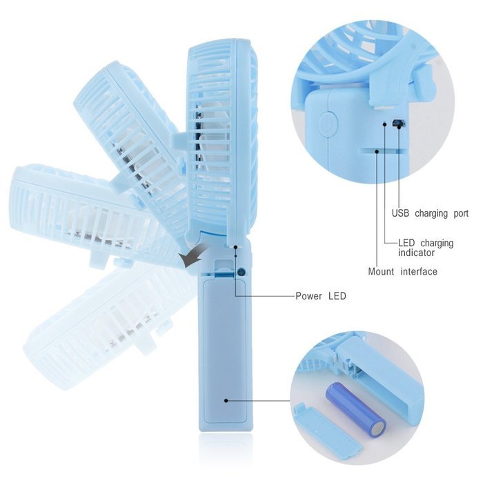 D-FantiX Portable Mini USB Fan Rechargeable Personal Handheld Fan Foldable Battery Operated / USB Powered for... N11