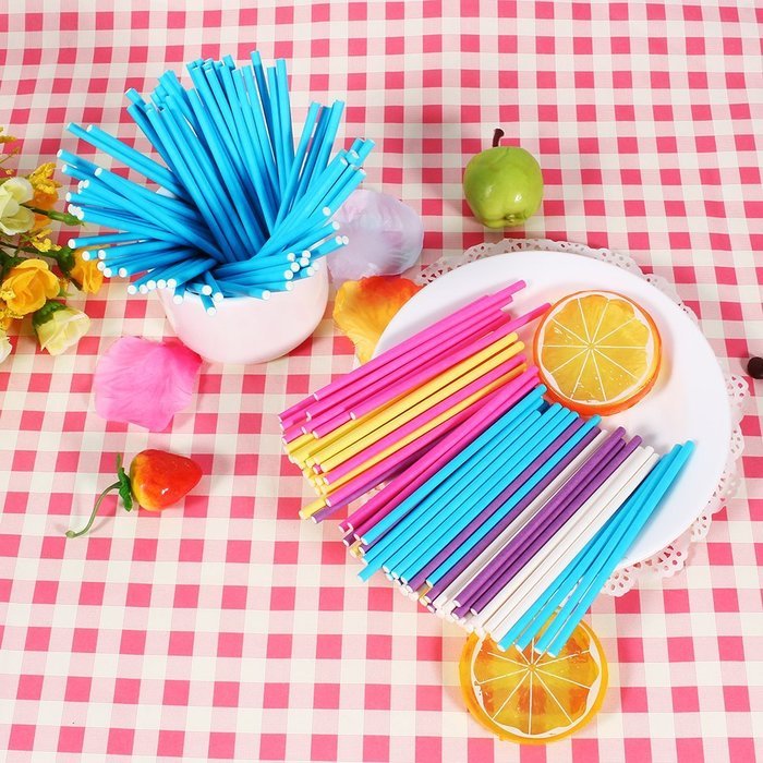 100 Count Sucker Lollipop Sucker Sticks (Pink) N2
