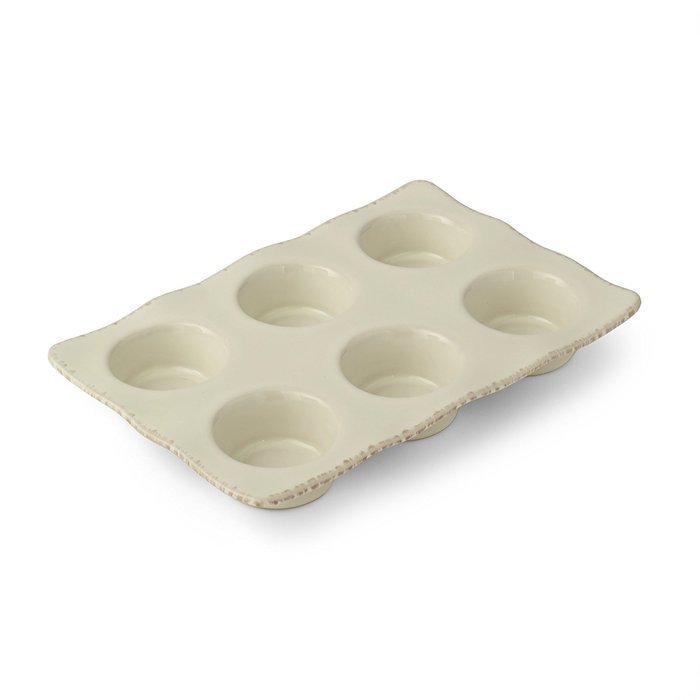 Prima Design Cream Muffin Pan, 8 by 11.75-Inch