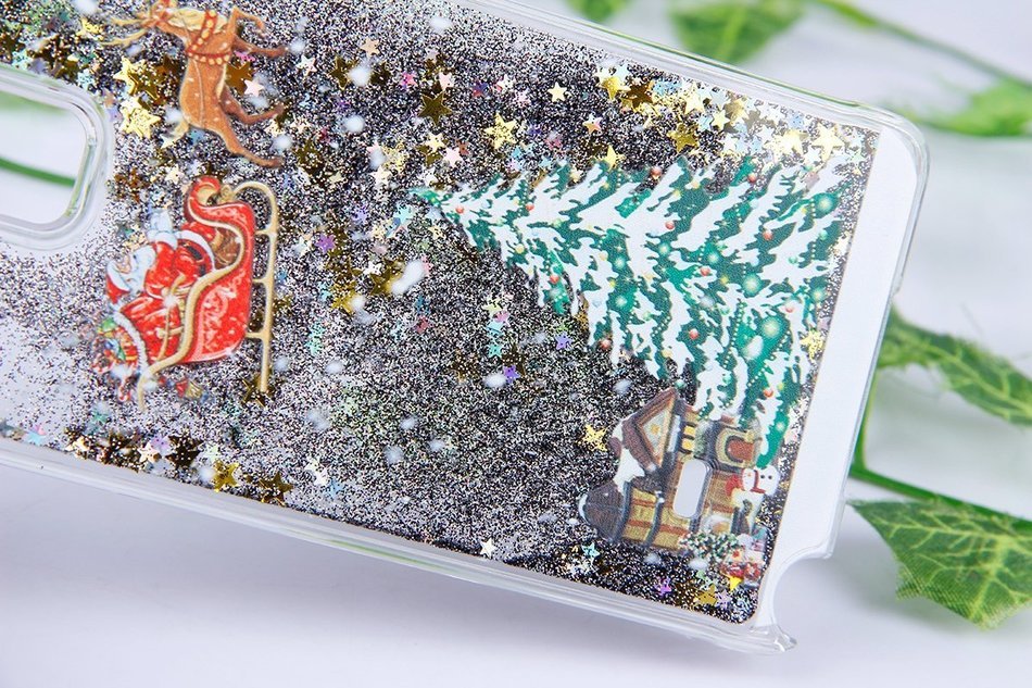 Galaxy S5 Case,Galaxy S5 Liquid Cover,PHEZEN Christmas Tree Santa Claus Design Cool Quicksand Moving Stars Bling... N16