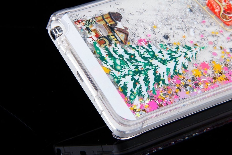 Galaxy S5 Case,Galaxy S5 Liquid Cover,PHEZEN Christmas Tree Santa Claus Design Cool Quicksand Moving Stars Bling... N19