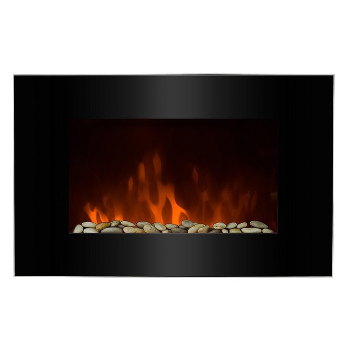 AKDY 36" Wall Mount 2-in-1 Log and Pebble Style Indoor Electric Fireplace Heater N7