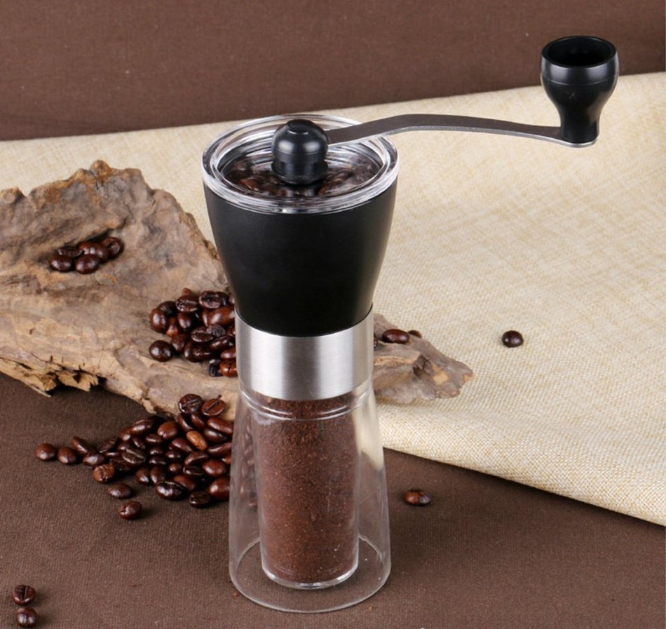 J&P Home Portable Manual Coffee Grinder with Ceramic Burr, Capacity 37g/1.3 oz