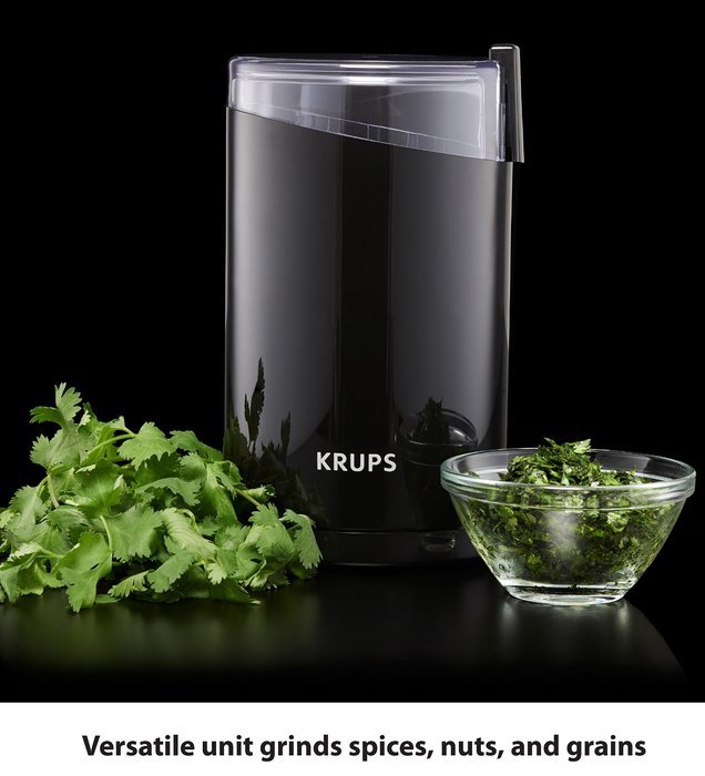 KRUPS F203 Electric Spice and Coffee Grinder with Stainless Steel Blades, 3-Ounce, Black N2