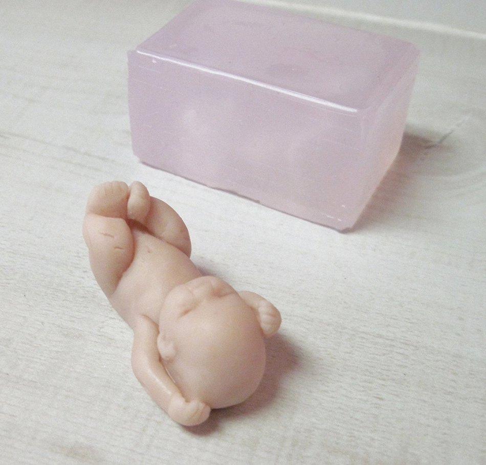 Silicone Mold for Baby "Ollie" Soft Silicone Mold Handmade Supply