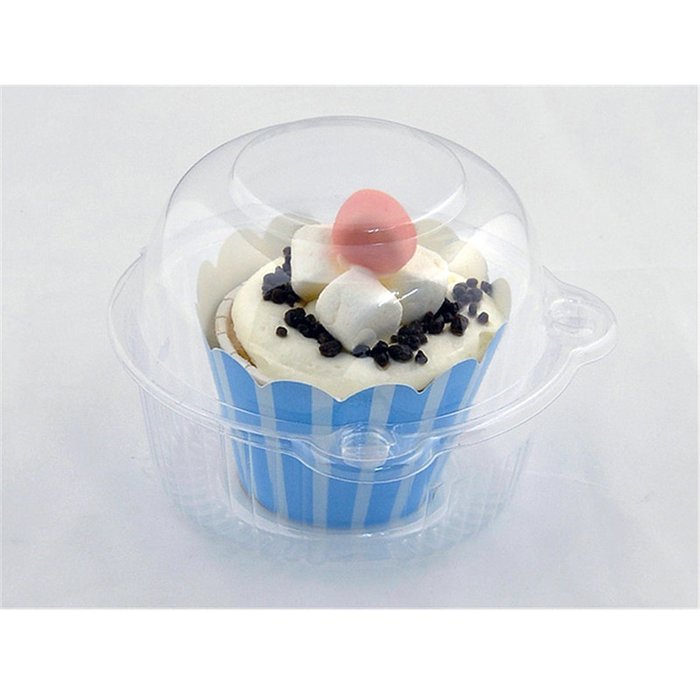 100pcs Clear Plastic Cupcake Cake Muffin Case Dome Holder Box Container