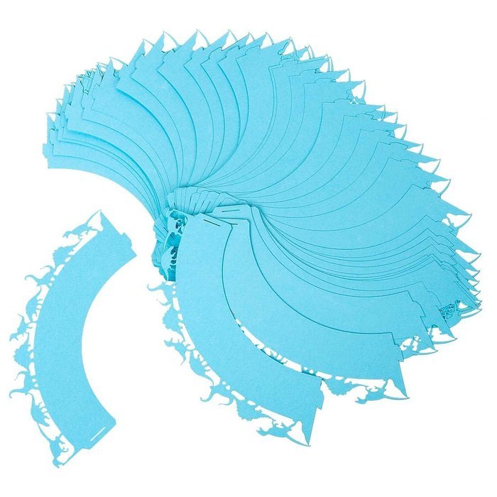 Avery Barn 48pc Decorative Dinosaur Cut Out Design Party Cup Cake Wrappers-Pink