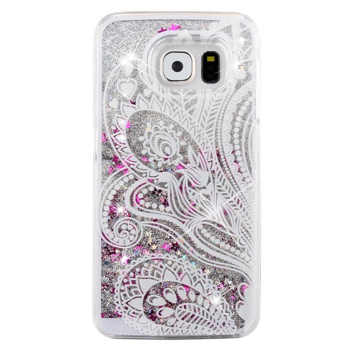 S6 Case,Galaxy S6 Case,PHEZEN Galaxy S6 Bling Case,[Crystal Clear] Creative Design 3D Funny Flowing Bling Glitter... N33