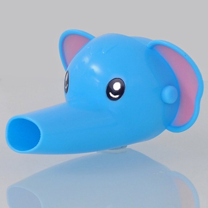 KAKA(TM) Kids Children Baby Washing Hands Water Faucet Extender Cute Animal Water Chute Extender Blue N8