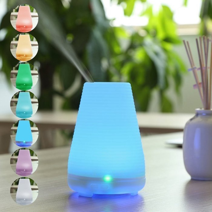 Barsone 100ML Aroma Diffuser Multicolor Lamp(7 Color LED lights),Essential Oil Diffuser,Humidifier for Yoga,Training... N2