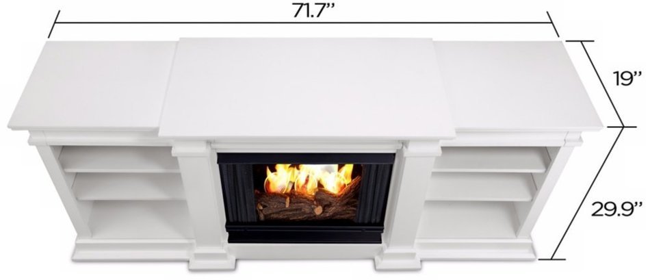 Real Flame Fresno Ventless Gel Fireplace - White N3