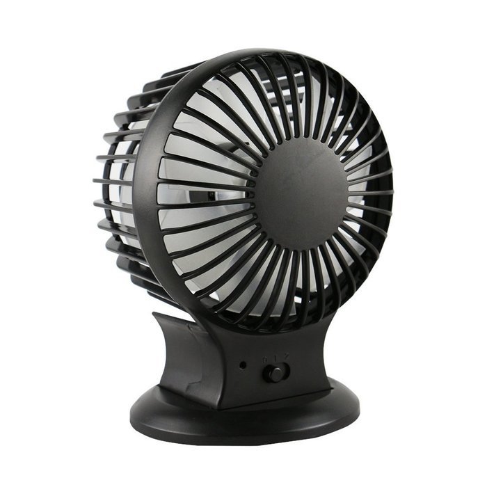 Mopo Portable Fan USB Rechargeable Quite Pocket Double Bladed Desk Fan (Black)