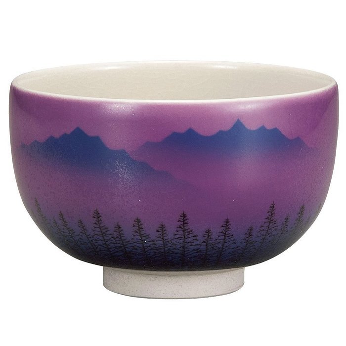 Japanese Matcha Bowl Mountain Ranges Kutani Yaki(ware)