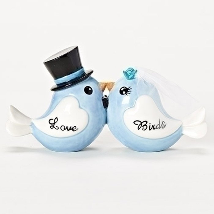 Porcelain Love Birds Wedding Cake Topper