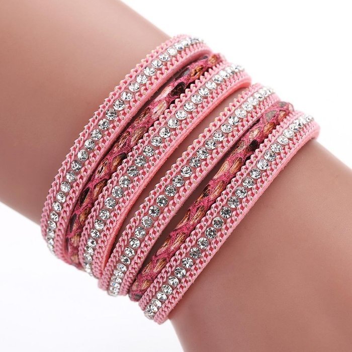AutumnFall&reg; Women Bohemian Bracelet Woven Braided Handmade Wrap Cuff Magnetic Clasp (Gray) N7