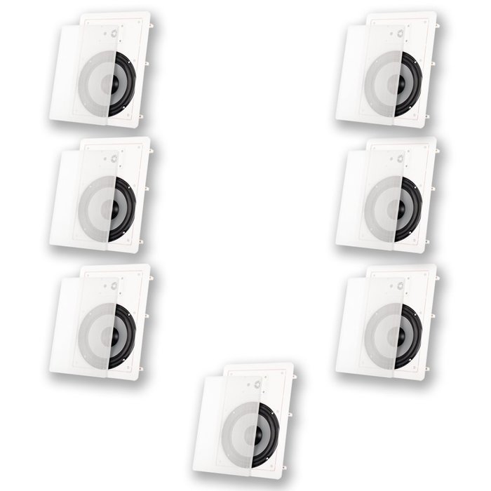 Acoustic Audio CS-IW820 In Wall 8" Home Theater 7 Speaker Set 2 Way 2100 Watt CS-IW820-7S