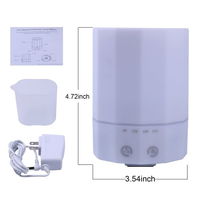 Essential Oil Diffuser,WOWGO 200ml Cool Mist Aroma Humidifier with Color LED Lights ,Touch Sensitive Switch with... N5