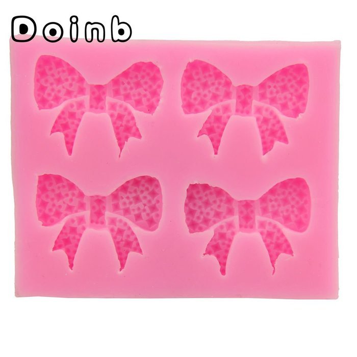 Doinb Jewel Butterfly Knot Bowknot Fondant Silicone Molds Outer Size 9.5x6x1.5CM GJM-1773 FDA N2