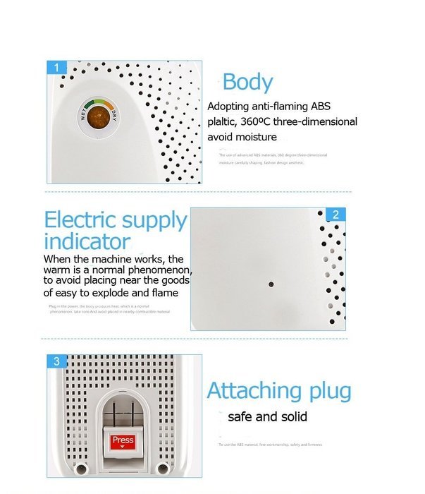 Dehumidifier,MSJ Rechargeable Cordless Mini Dehumidifier for Absorbing Moisture in Small Spaces,Max 300 cubic... N9