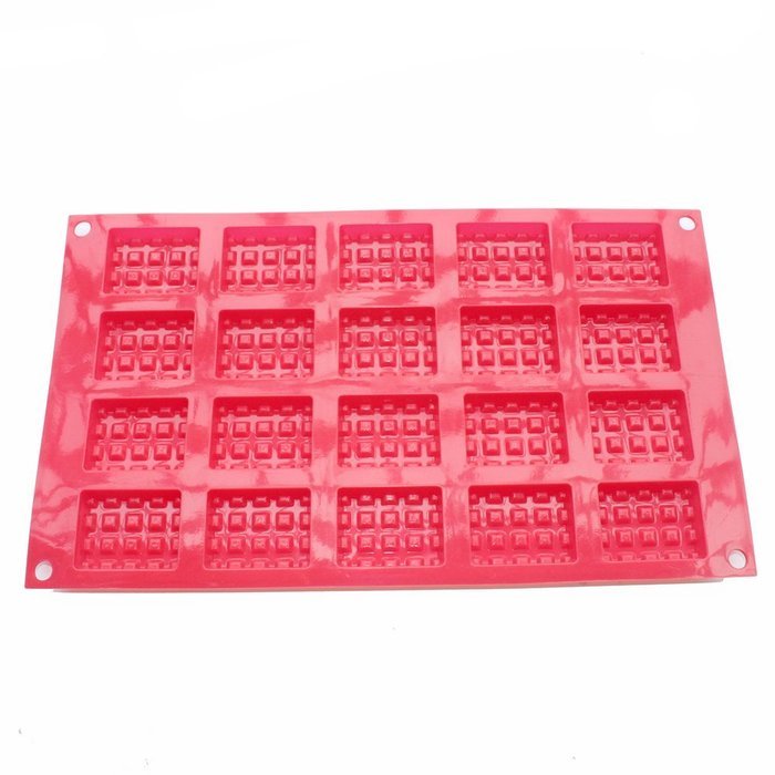 X-Haibei Mini Waffles Rectangle Biscuit Chocolate Cookie Silicone Mold Baking Pan N2